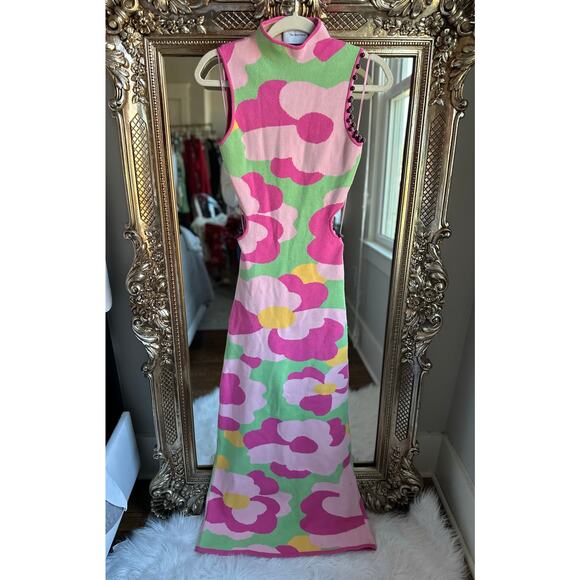 The Wolf Gang Valencia Midi Dress Barbie Pink Candy Floral Small - Picture 7 of 13